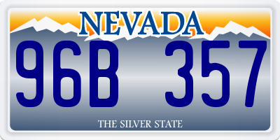 NV license plate 96B357