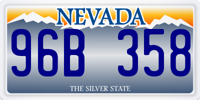 NV license plate 96B358