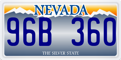 NV license plate 96B360