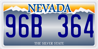 NV license plate 96B364