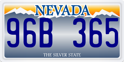 NV license plate 96B365