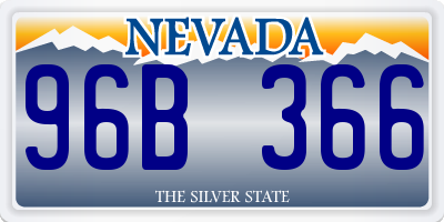 NV license plate 96B366