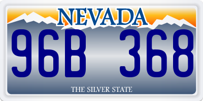 NV license plate 96B368