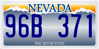 NV license plate 96B371