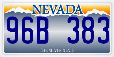 NV license plate 96B383