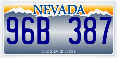 NV license plate 96B387