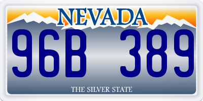 NV license plate 96B389