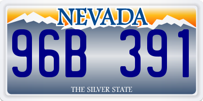 NV license plate 96B391