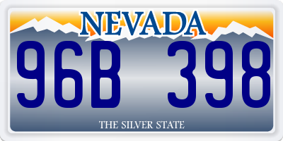NV license plate 96B398