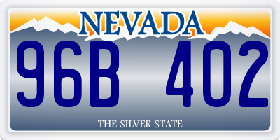 NV license plate 96B402