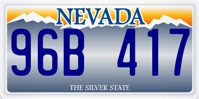 NV license plate 96B417