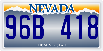 NV license plate 96B418