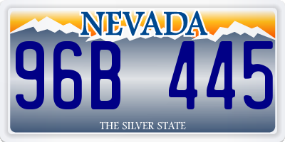 NV license plate 96B445