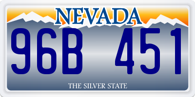 NV license plate 96B451