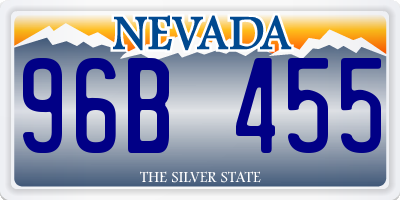 NV license plate 96B455