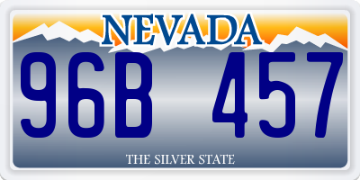 NV license plate 96B457