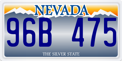 NV license plate 96B475