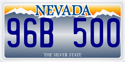 NV license plate 96B500