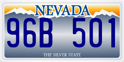 NV license plate 96B501