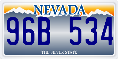 NV license plate 96B534