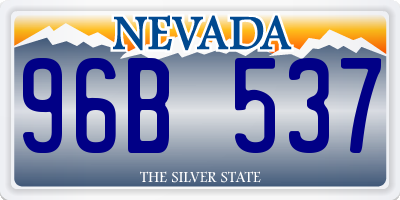NV license plate 96B537