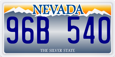NV license plate 96B540