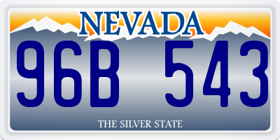 NV license plate 96B543