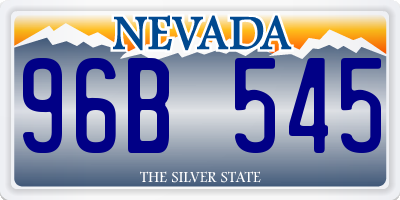 NV license plate 96B545