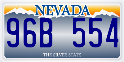 NV license plate 96B554