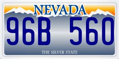 NV license plate 96B560