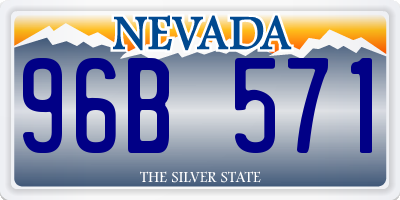 NV license plate 96B571