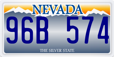 NV license plate 96B574