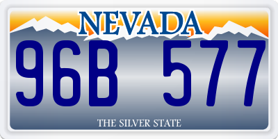 NV license plate 96B577