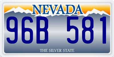 NV license plate 96B581