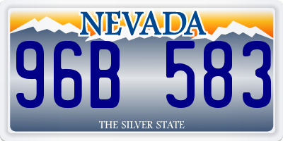 NV license plate 96B583