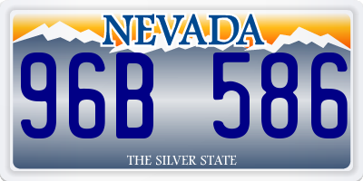 NV license plate 96B586