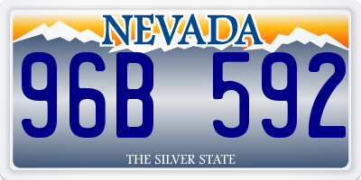 NV license plate 96B592