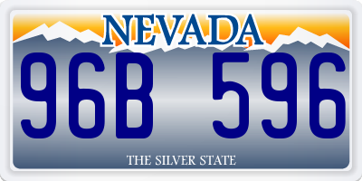 NV license plate 96B596