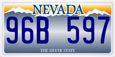 NV license plate 96B597