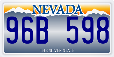 NV license plate 96B598