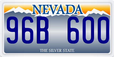 NV license plate 96B600