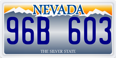 NV license plate 96B603