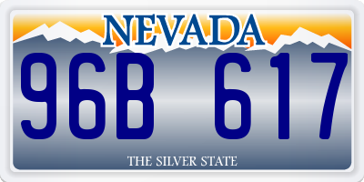 NV license plate 96B617