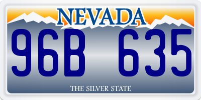 NV license plate 96B635