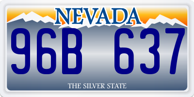 NV license plate 96B637