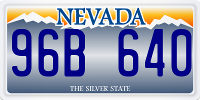 NV license plate 96B640