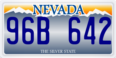 NV license plate 96B642