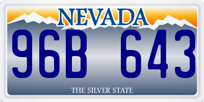 NV license plate 96B643