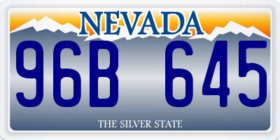 NV license plate 96B645