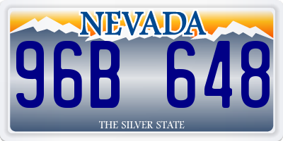 NV license plate 96B648